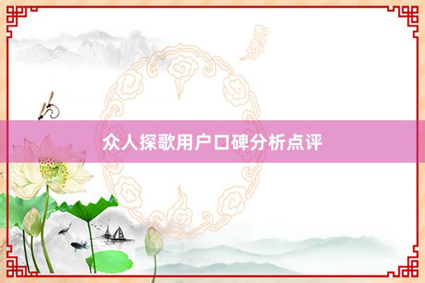 众人探歌用户口碑分析点评